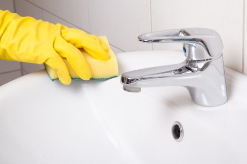 Local technician assessing a pet stain in a Surrey property