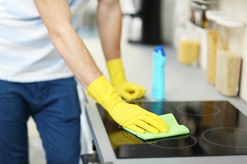 Scheduled cleaning visit for a Surrey office or workspace